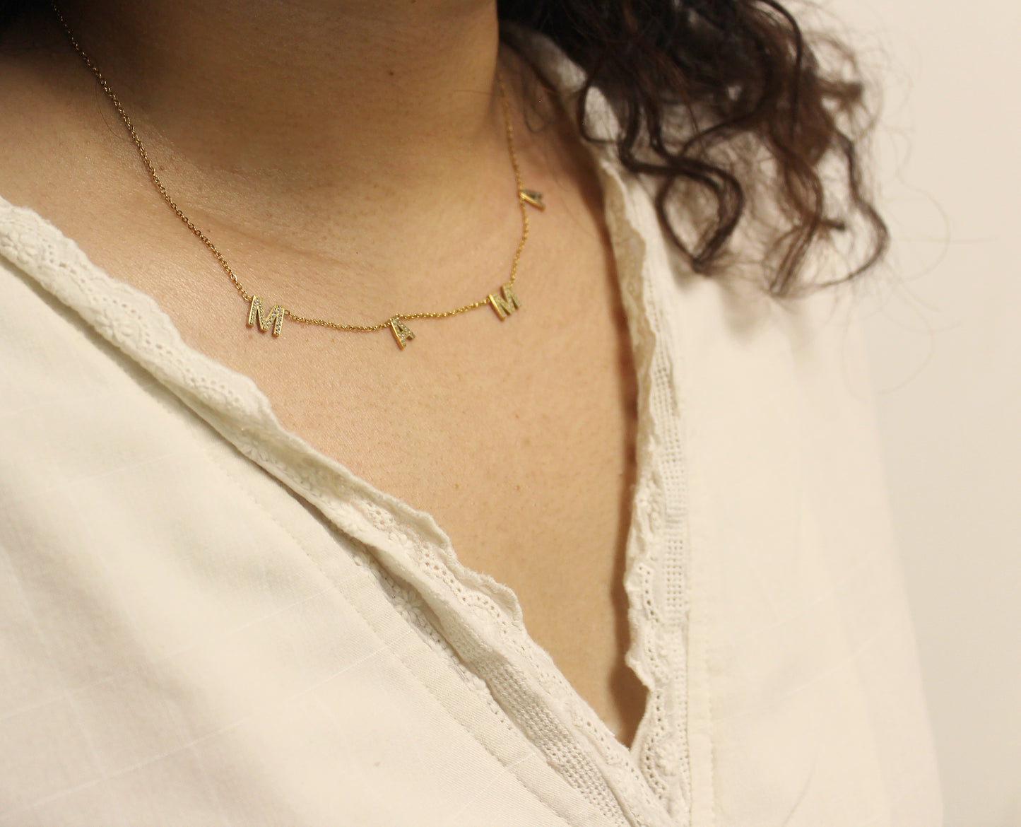 MAMA zircon Necklace